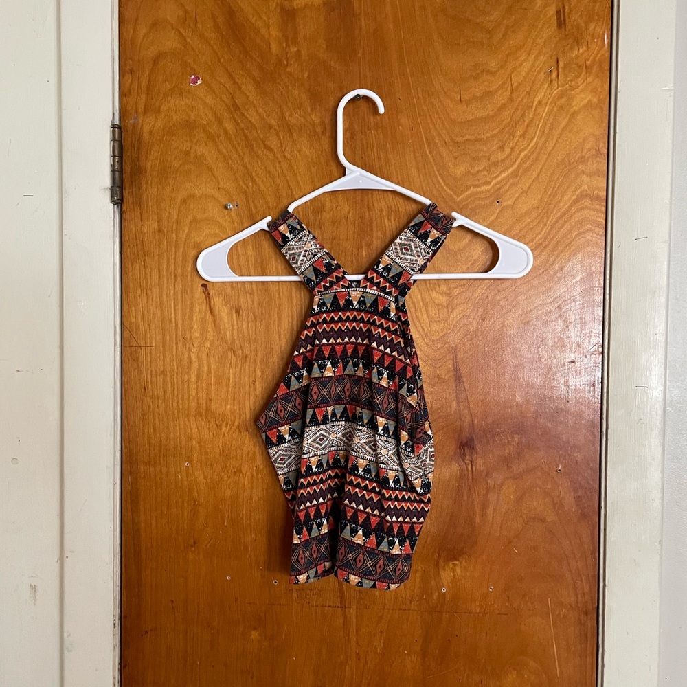 Multicolored Strapless Crop Top